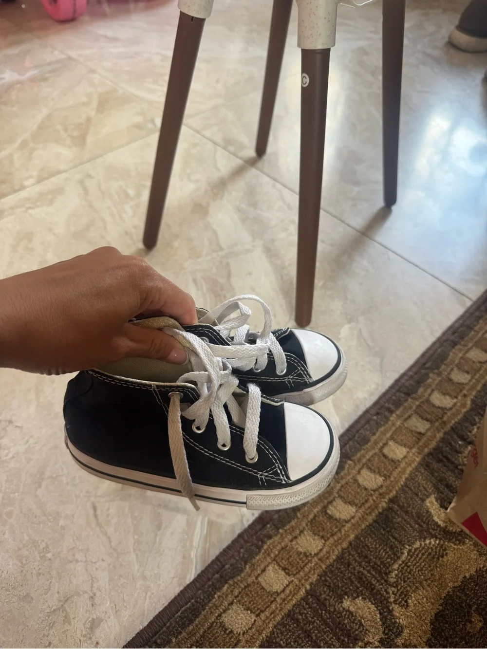 Converse Kids Black & White High-Top Canvas Sneakers